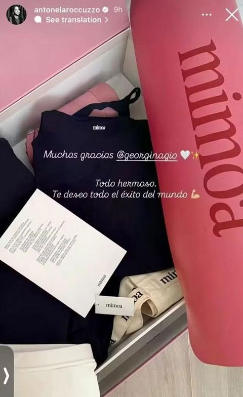 Món quà của Georgina gửi tặng Antonela