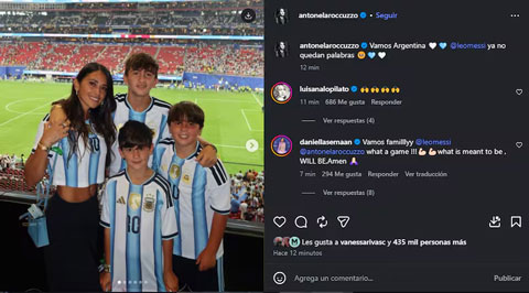 Antonela đăng thông điệp động viên Messi
