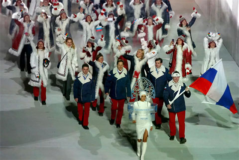 Đoàn vận động viên Nga dự Olympic mùa Đông 2014 tại Sochi. Ảnh: Reuters