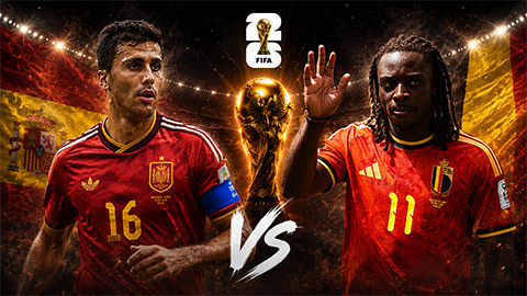 Siêu máy tính dự đoán kết quả Tây Ban Nha vs Bỉ tại World Cup 2026, với Tây Ban Nha được dự đoán nhỉnh hơn