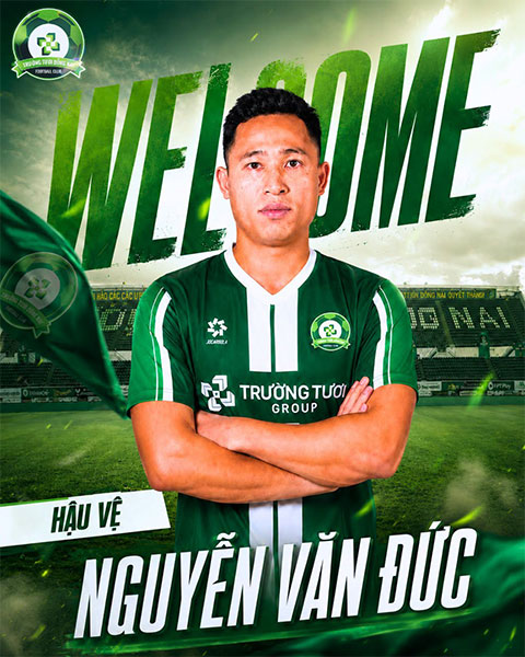 Hậu vệ biên hay nhất V.League 2023/24 - Nguyễn Văn Đức gia nhập Đồng Nai - Ảnh: ĐNFC