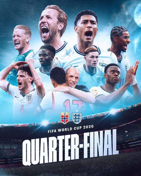 ĐT Anh đã giành quyền vào tứ kết và sẽ đối đầu với Na Uy - Ảnh: @England