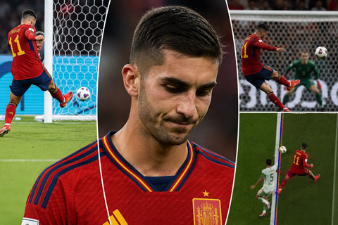 Ferran lẽ ra đã có 3 bàn tại World Cup 2026 nếu không bị cột dọc từ chối hay bị việt vị sít soát