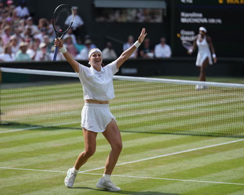 Muchova cứu thành công match-point để hạ Gauff ở bán kết Wimbledon - Ảnh: WTA