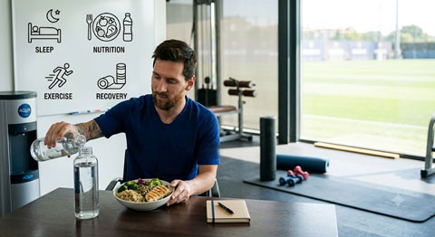 Messi luôn tuân thủ chế độ dinh dưỡng và tập luyện khoa học - Ảnh: AI