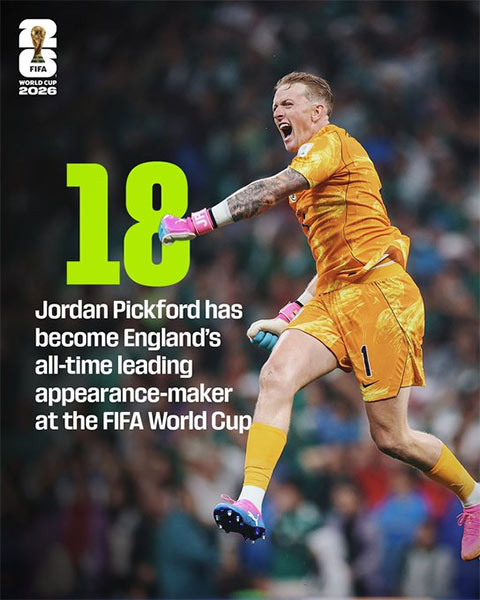 Pickford đi vào lịch sử bóng đá Anh
