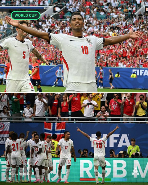 Bellingham là cầu thủ xuất sắc nhất của tuyển Anh tại World Cup 2026