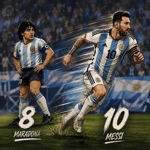 Messi hiện đã có 10 kiến tạo tại World Cup, hơn Maradona 2 kiến tạo - Ảnh: @SoccerParole