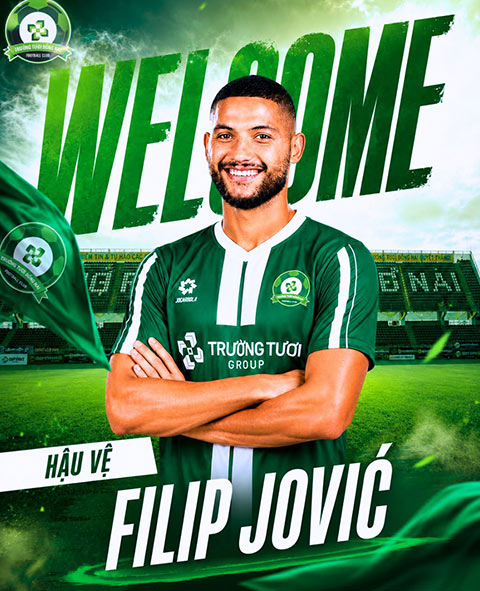 CLB Đồng Nai công bố hậu vệ tên Filip Jović từng khoác áo U18 Serbia