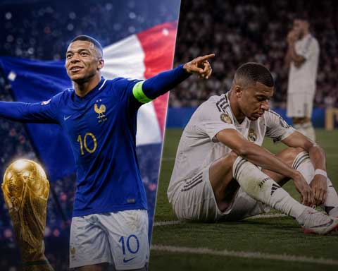Mbappe tại Real chưa thăng hoa như khi khoác áo ĐT Pháp