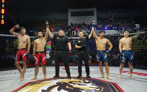 Diễn biến của trận MMA Duo chủ yếu thuộc về Trần Việt Anh & Thiên Tát La La với những pha đổi đòn ở nửa sân