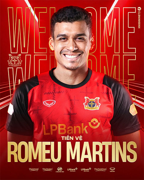 Tiền vệ trung tâm người Brazil - Romeu Martins là tân binh mới nhất vừa gia nhập Ninh Bình trước thềm mùa giải mới 