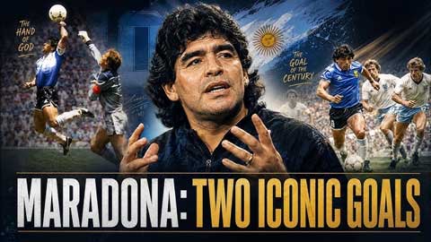 Maradona tạo nên 2 bàn thắng lịch sử ở trận đấu giữa Argentina và Anh năm 1986 - Ảnh: Guillem Balague