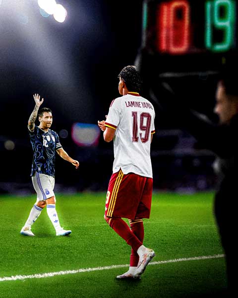 Đây có thể là cuộc chuyển giao thế hế lịch sử giữa Messi và Yamal - Ảnh: ESPN
