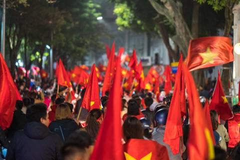 “Đi bão” đã trở thành một nghi thức ăn mừng không thể thiếu sau mỗi trận thắng của đội tuyển quốc gia.