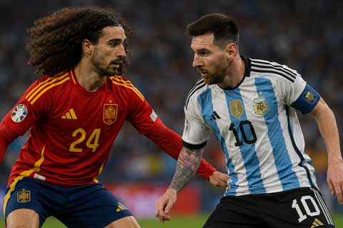 Cucurella sẽ đối mặt với thử thách rất lớn mang tên Messi ở chung kết World Cup 2026