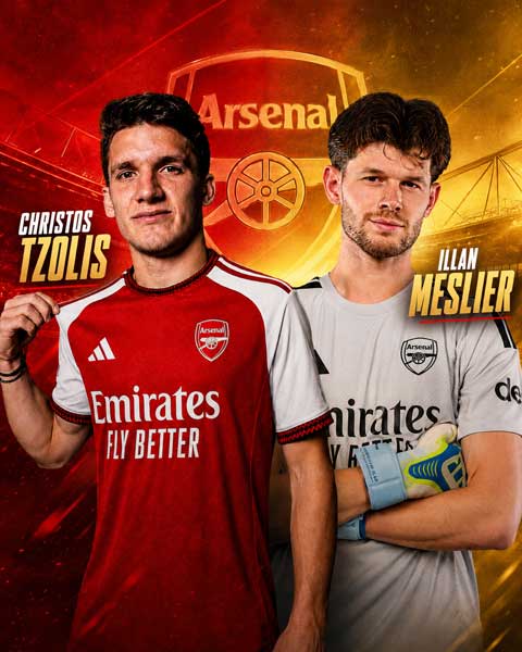 Arsenal đã đón 2 tân binh ở hè 2026 là Tzolis và Meslier