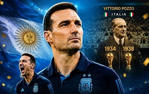 HLV Lionel Scaloni đang có cơ hội san bằng kỳ tích của Vittorio Pozzo. Ảnh: Instagram