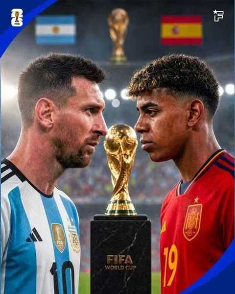 Yamal sẽ đối đầu với Messi để hy vọng về chức vô địch World Cup đầu tiên trong sự nghiệp - Ảnh: Footmercato