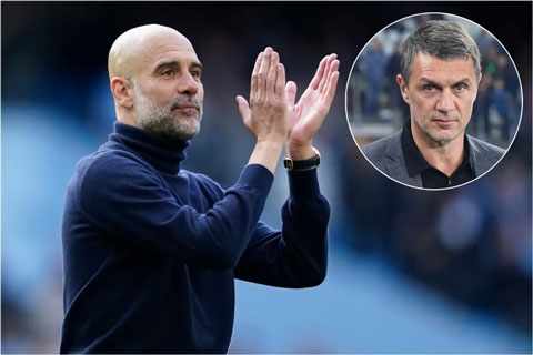 Tân Giám đốc kỹ thuật Paolo Maldini của ĐT Italia đã có cuộc gặp trực tiếp với Guardiola - Ảnh: Marca