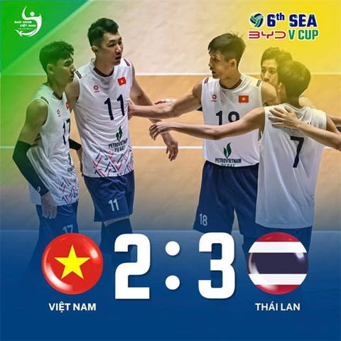 Tuyển bóng chuyền nam Việt Nam thua ngược Thái Lan ở chặng hai SEA V.Cup 2026