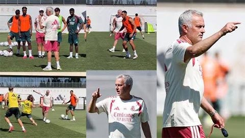 Jose Mourinho trên sân tập của Real Madrid