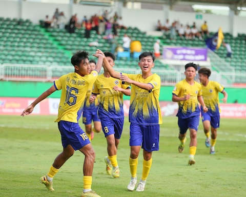 U17 Hà Nội đang là ứng viên sáng giá của ngôi vô địch. Ảnh: Nguyễn Hương 