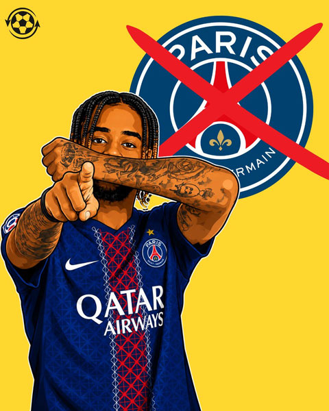 Barcola từ chối gia hạn hợp đồng với PSG - Ảnh: @DeadlineDayLive