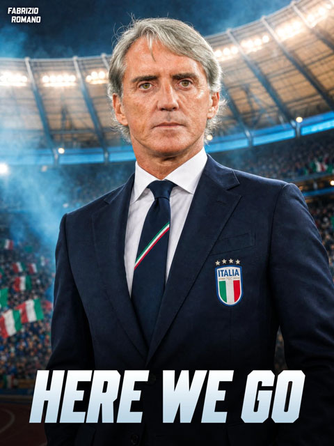 Mancini được bổ nhiệm làm HLV trưởng ĐT Italia - Ảnh: Fabrizio Romano