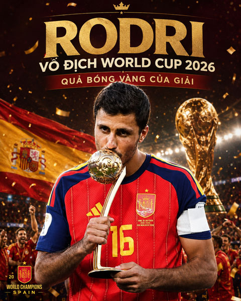 Rodri vừa có màn trình diễn chói sáng tại World Cup 2026