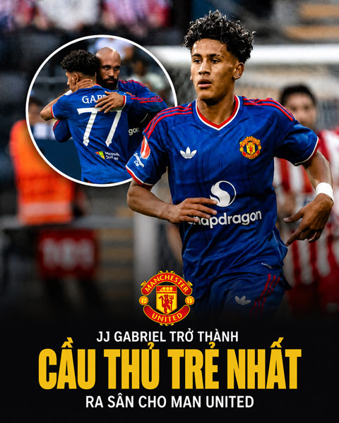 JJ Gabriel vừa đi vào lịch sử MU - Ảnh: @drsportsmedia