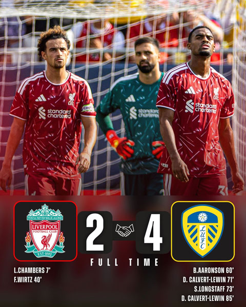 Liverpool bất ngờ thua Leeds - Ảnh: liverpoolgoals