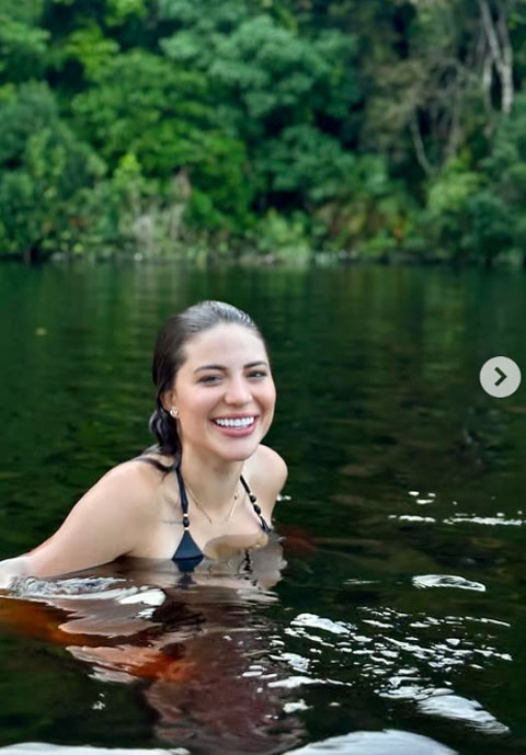 Monique Salum gây chú ý khi khám phá sông Amazon