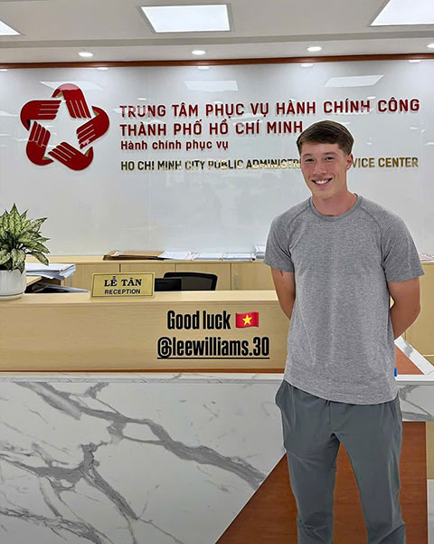 Tiền đạo Lee Williams có quốc tịch Việt Nam