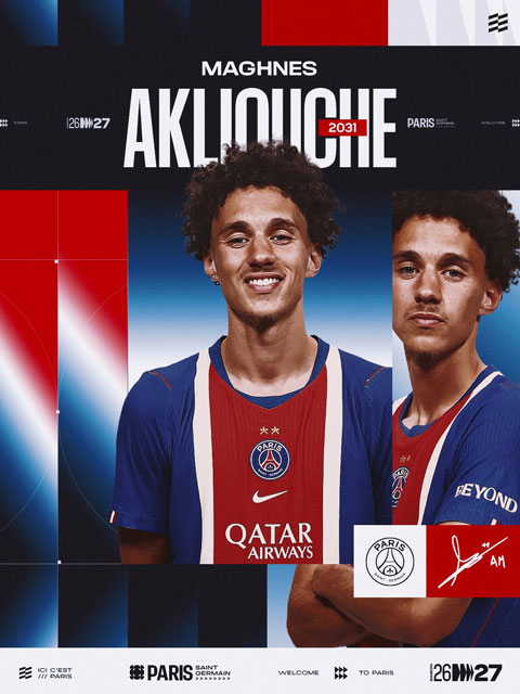 Akliouche chính thức gia nhập PSG - Ảnh: @PSG_inside
