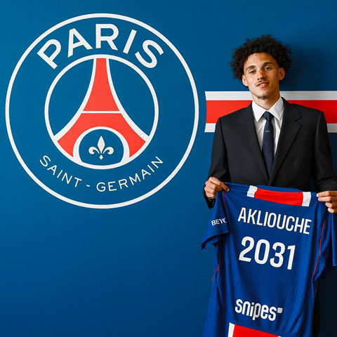 Akliouche ký hợp đồng với PSG tới 2031 - Ảnh: @PSG_inside
