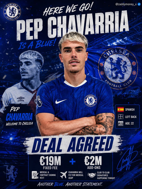 Chelsea sẽ trả 19 triệu euro phí cố định, kèm theo 2 triệu euro phụ phí dựa trên thành tích - Ảnh: @zaddymoney_x