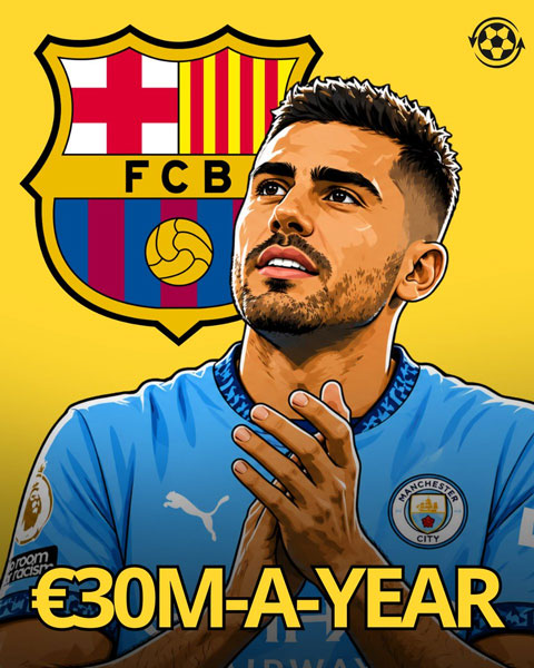 Mức lương của Rodri tại Barca là 30 triệu euro mỗi năm trước thuế - ảnh: @DeadlineDayLive