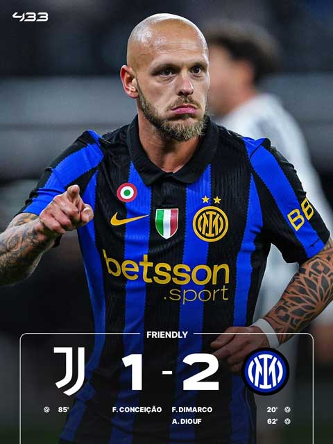 Inter đánh bại Juventus với tỷ số 2-1 - Ảnh: 433