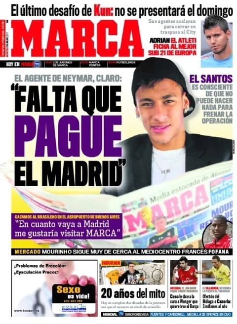 Real Madrid đã tiến hành một chiến dịch đưa Neymar về Bernabeu và sẵn sàng trả nhiều tiền hơn Barca. Ảnh: Marca