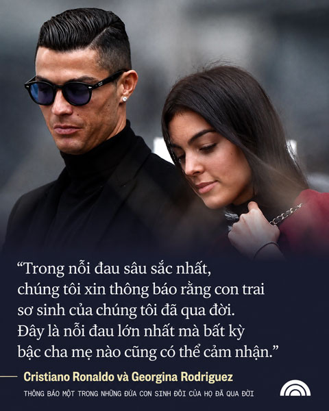 Ronaldo và Georgina đau buồn khi mất một đứa con - Ảnh: todayshow