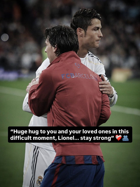 Ronaldo gửi lời động viên tới Messi - Ảnh: Instagram