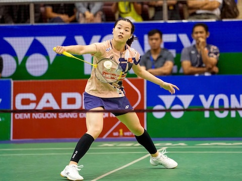 Thuỳ Linh là tuyển thủ cầu lông đầu tiên có vé đến ASIAD 2026. Ảnh: CTV 