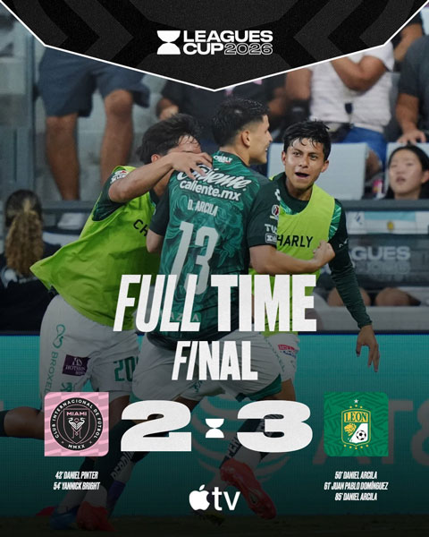 Inter Miami thua đau Leon tại Leagues Cup - Ảnh: @tmasnews