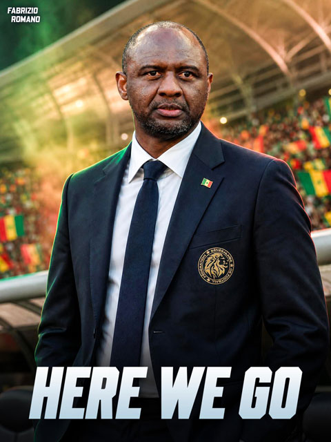 Vieira được bổ nhiệm làm HLV của Senegal