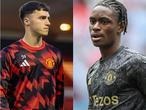 Scanlon (trái) và Ogunneye chuẩn bị rời MU gia nhập Arsenal