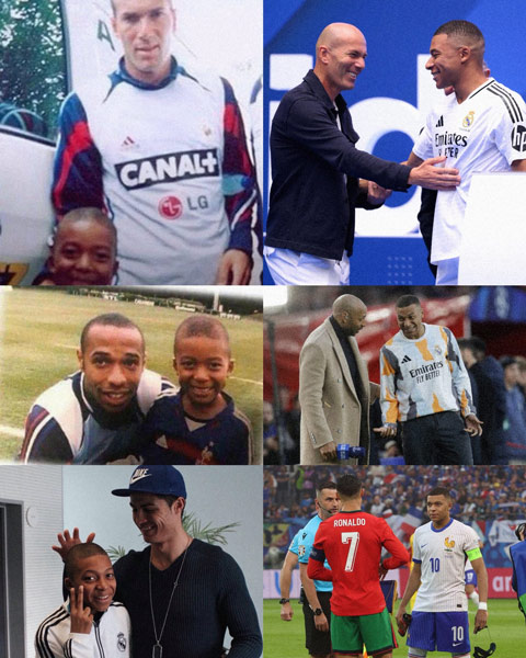 Mbappe và những thần tượng của mình từ lúc còn nhỏ