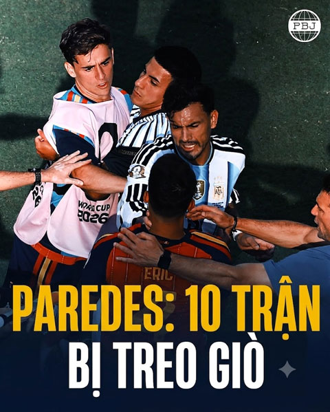 Paredes là người nhận án phạt nặng nhất - Ảnh: @PlanetaBoca