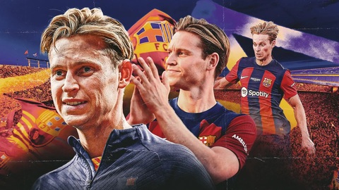Cái tên khó đoán nhất ở tuyến giữa Barca là Frenkie de Jong. Ảnh: Goal