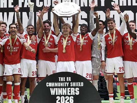 Cuối tuần trước, Arsenal đánh bại Man City thuyết phục để đoạt Siêu cúp Anh